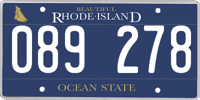 RI license plate 089278