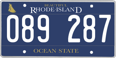 RI license plate 089287
