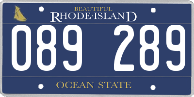 RI license plate 089289