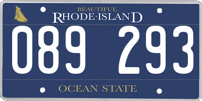 RI license plate 089293
