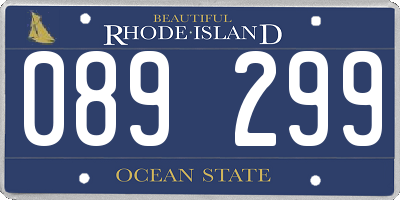 RI license plate 089299
