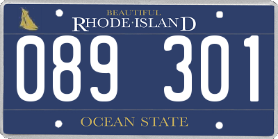 RI license plate 089301