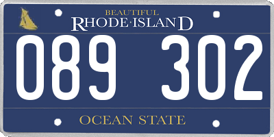 RI license plate 089302