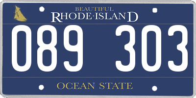 RI license plate 089303