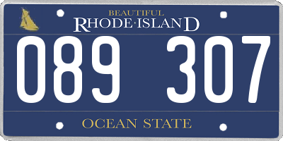 RI license plate 089307