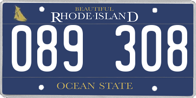RI license plate 089308