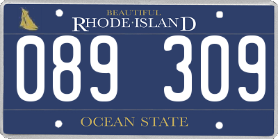 RI license plate 089309