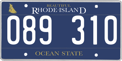 RI license plate 089310