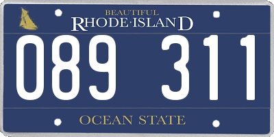 RI license plate 089311