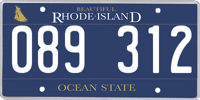 RI license plate 089312