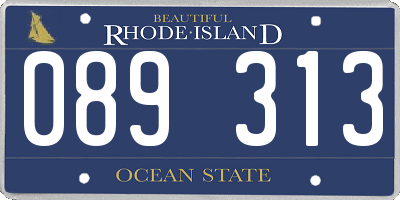 RI license plate 089313