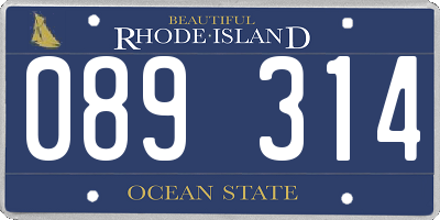 RI license plate 089314
