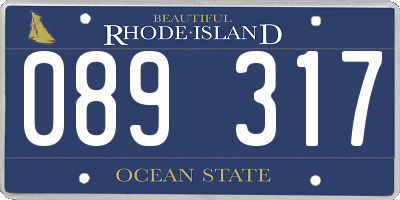 RI license plate 089317