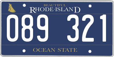 RI license plate 089321