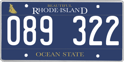 RI license plate 089322