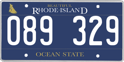 RI license plate 089329