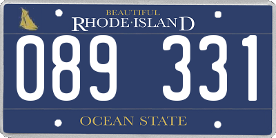 RI license plate 089331
