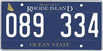 RI license plate 089334