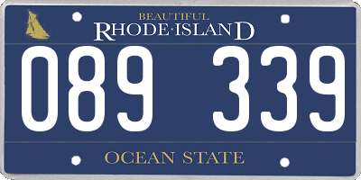 RI license plate 089339