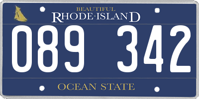RI license plate 089342