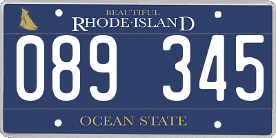 RI license plate 089345