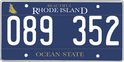 RI license plate 089352