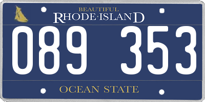 RI license plate 089353