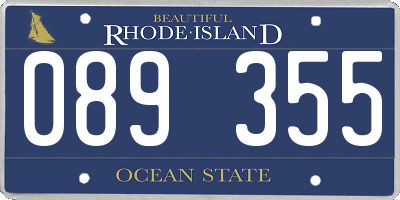 RI license plate 089355