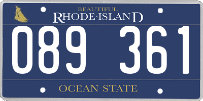 RI license plate 089361