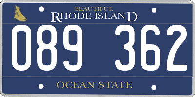 RI license plate 089362