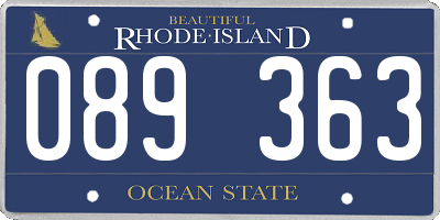 RI license plate 089363