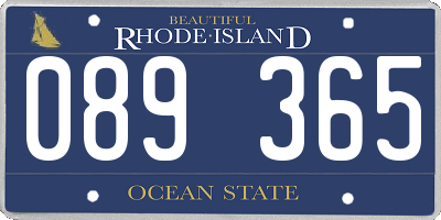RI license plate 089365