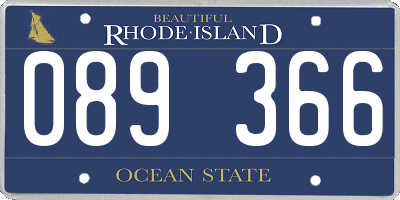 RI license plate 089366