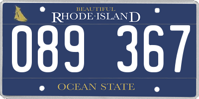 RI license plate 089367
