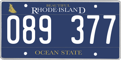 RI license plate 089377