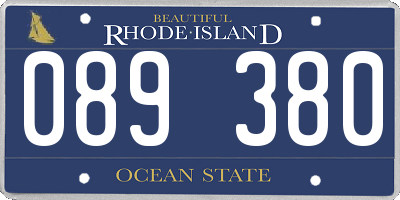RI license plate 089380