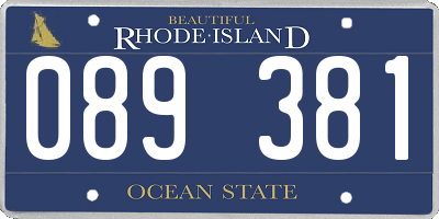 RI license plate 089381