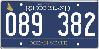 RI license plate 089382