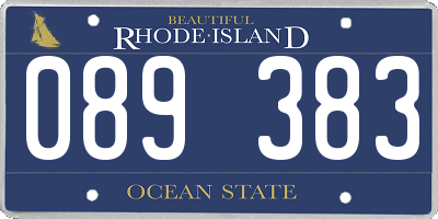 RI license plate 089383