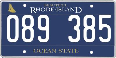RI license plate 089385