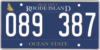 RI license plate 089387