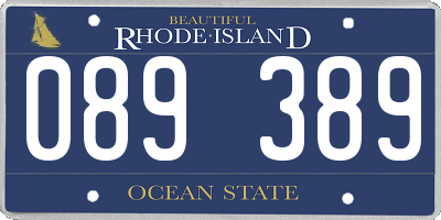 RI license plate 089389