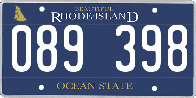 RI license plate 089398