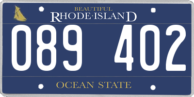 RI license plate 089402