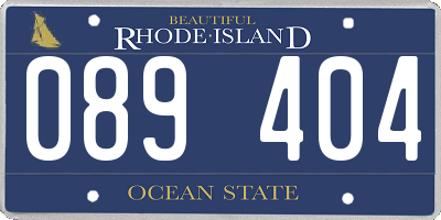 RI license plate 089404