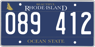 RI license plate 089412
