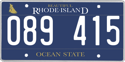 RI license plate 089415