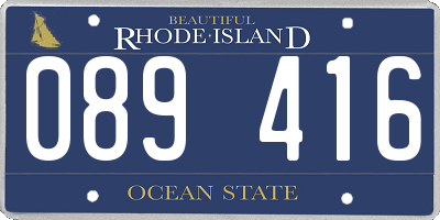 RI license plate 089416