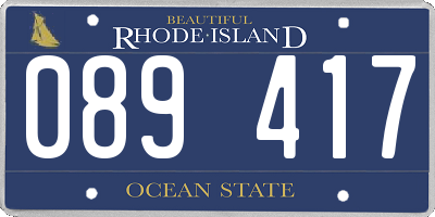 RI license plate 089417