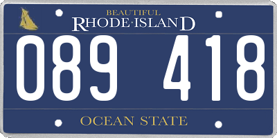 RI license plate 089418